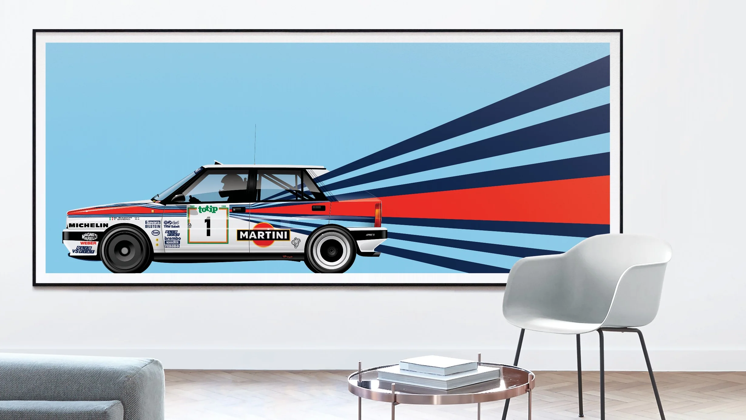 Miki Biasion-Tiziano Siviero, World Rally Champions 1988, Lancia Delta Integrale, Sanremo Rally 1988 - Big Format - Image 3